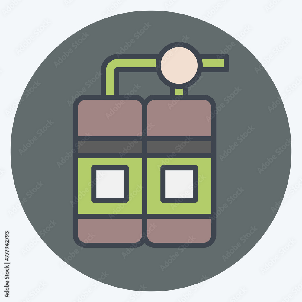 Icon Diving Oxygen Tank. related to Diving symbol. color mate style. simple design illustration Icon Diving Oxygen Tank. related to Diving symbol. color mate style. simple design illustration