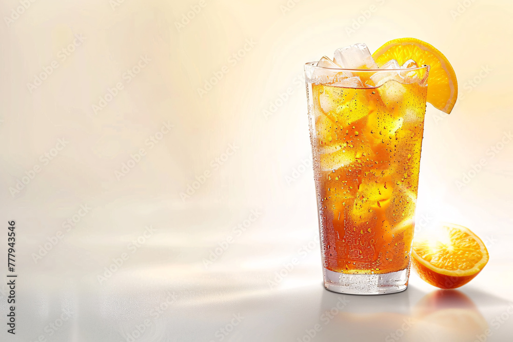 Refreshing drinks: glass of drink with ice and lemon, Refreshing drinks: glass of drink with ice and lemon,