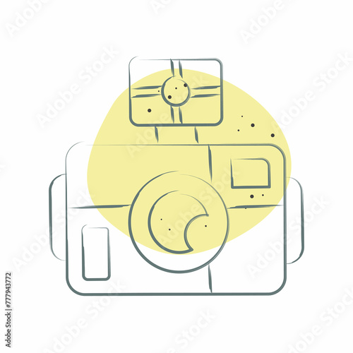 Icon Photo Camera Diving. related to Diving symbol. Color Spot Style. simple design illustration