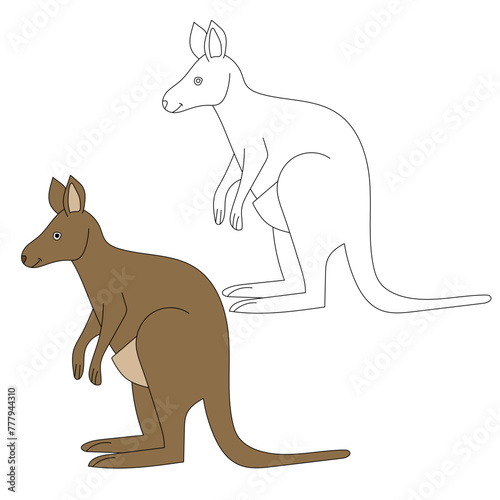 Kangaroo Clipart Set. Cartoon Wild Animals Clipart Set for Lovers of Wildlife.