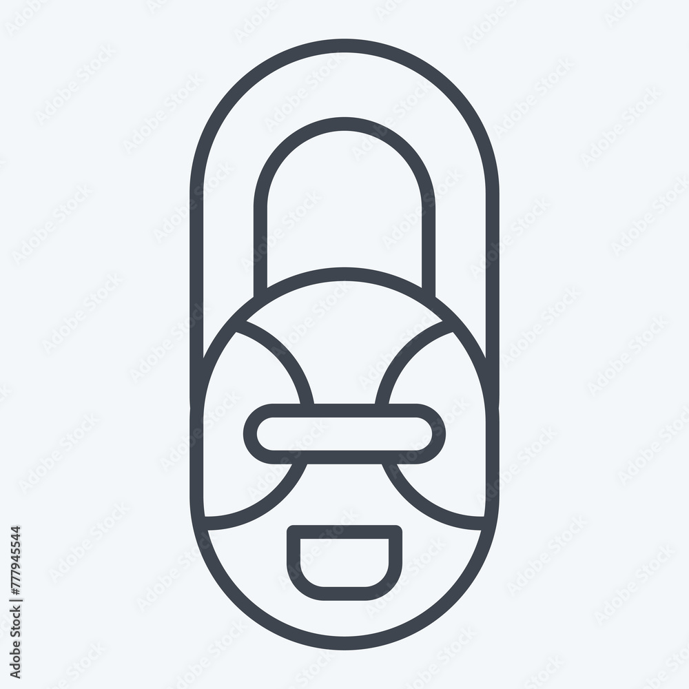 Icon African Mask. related to South Africa symbol. line style. simple design illustration