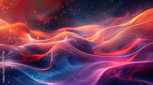 Abstract Colorful Wave Particle Background.