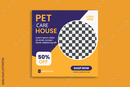 pet social media post pet banner design template 