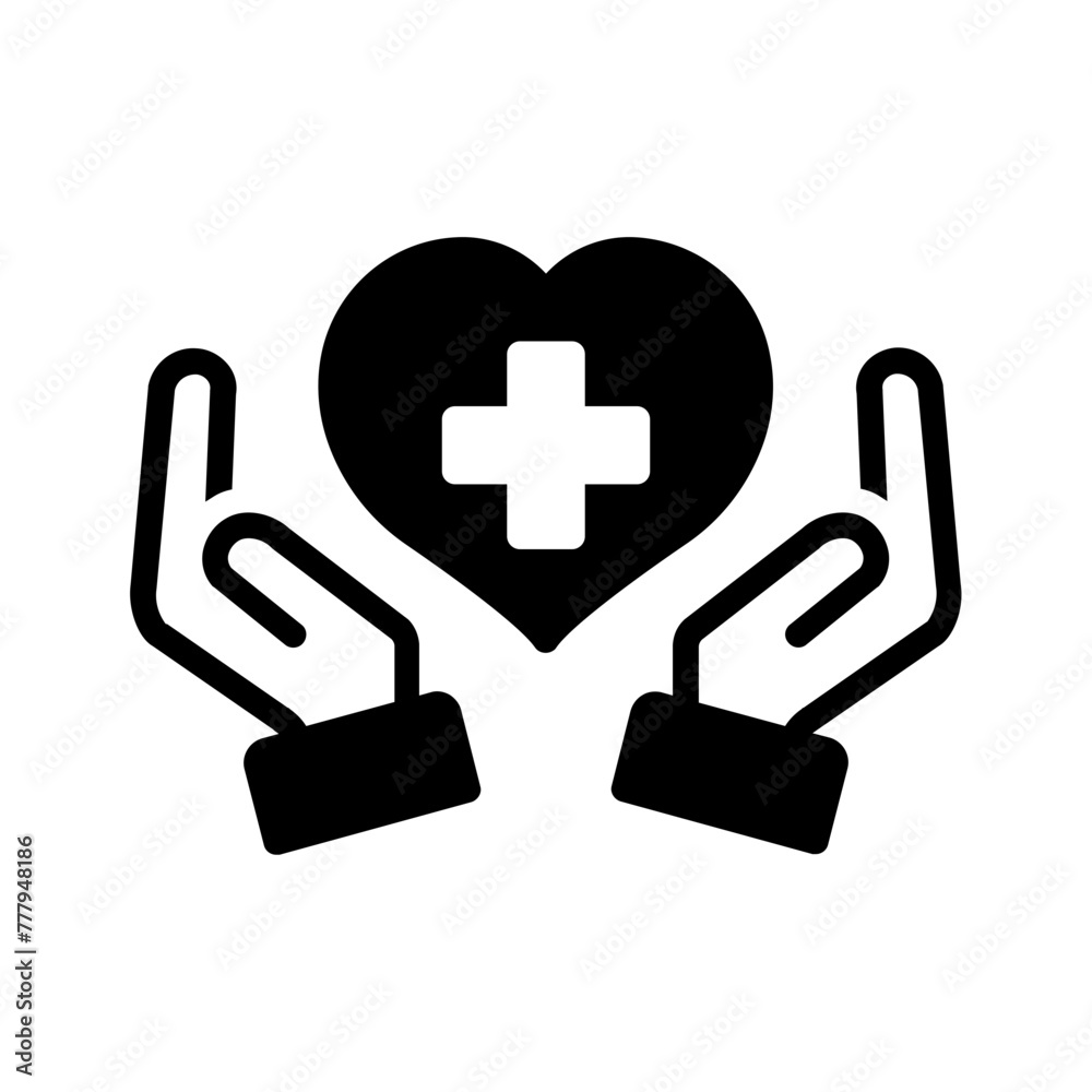 Obraz premium Vector solid black icon for Optimal care