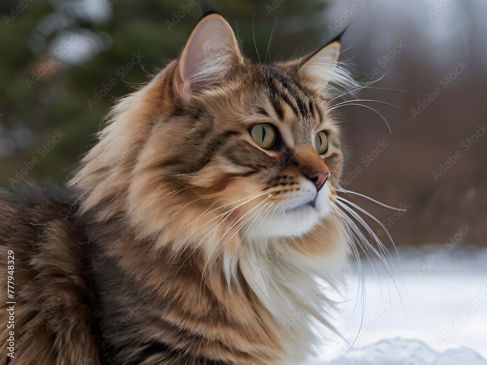 close up of a Siberian cat