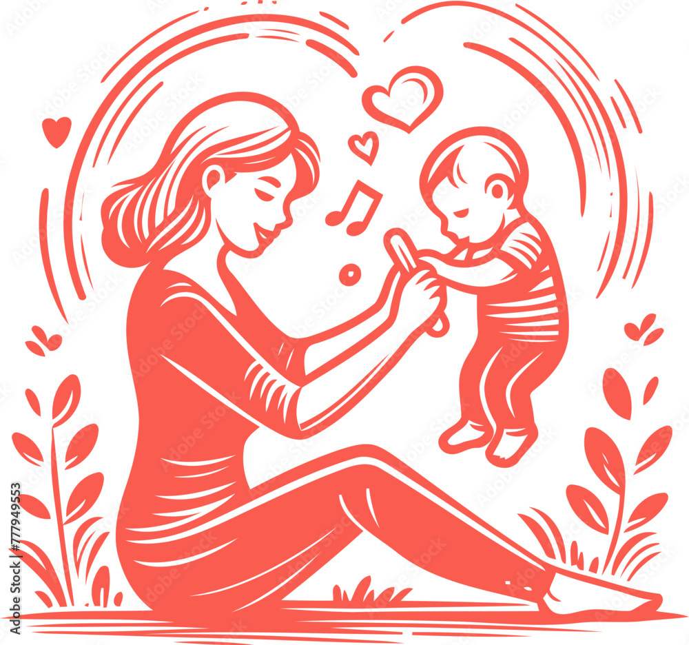 mother and baby vector mother and baby vector