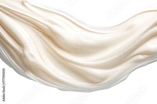 Smear of sour cream isolated on PNG Background. Generative Ai.