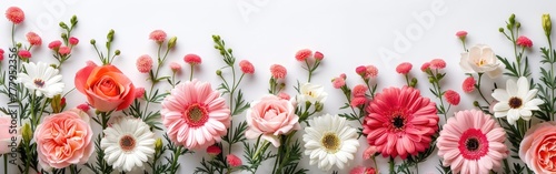 Joyful Mother's Day Floral Arrangement on White Background - Studio Shot © hisilly