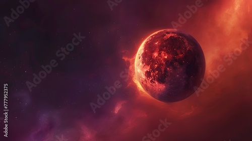 Dramatic Blood Moon Eclipse Illuminating Celestial Awe and Cosmic Energy