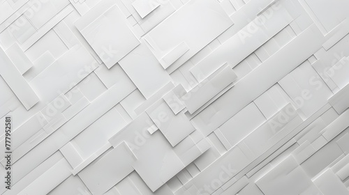 Elegant Geometric Patterns Forming Subtle Depth and Texture on Matte White Background photo