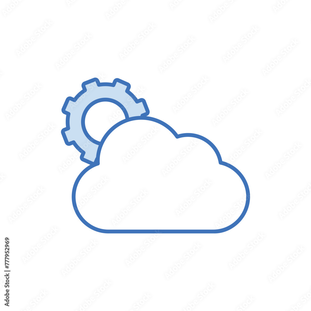 Cloud Setting icon design with white background stock illustration Cloud Setting icon design with white background stock illustration