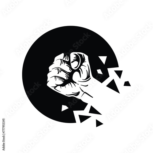 vector illustration of hands grasping and hitting