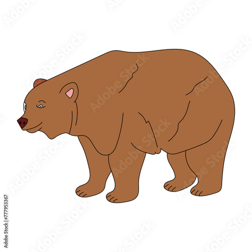 Colorful Bear Clipart. Cartoon Wild Animals Clipart Set for Lovers of Wildlife. 