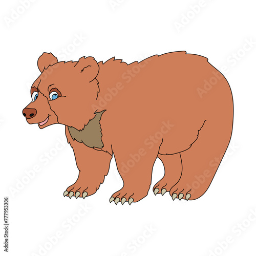 Colorful Bear Clipart. Cartoon Wild Animals Clipart Set for Lovers of Wildlife. 