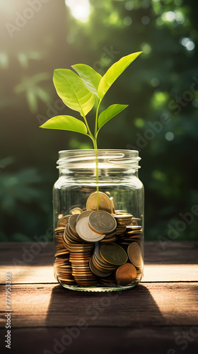 Money plant growing - investment concept