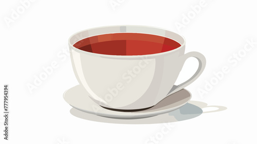 Cup of tea flat isolated on white background