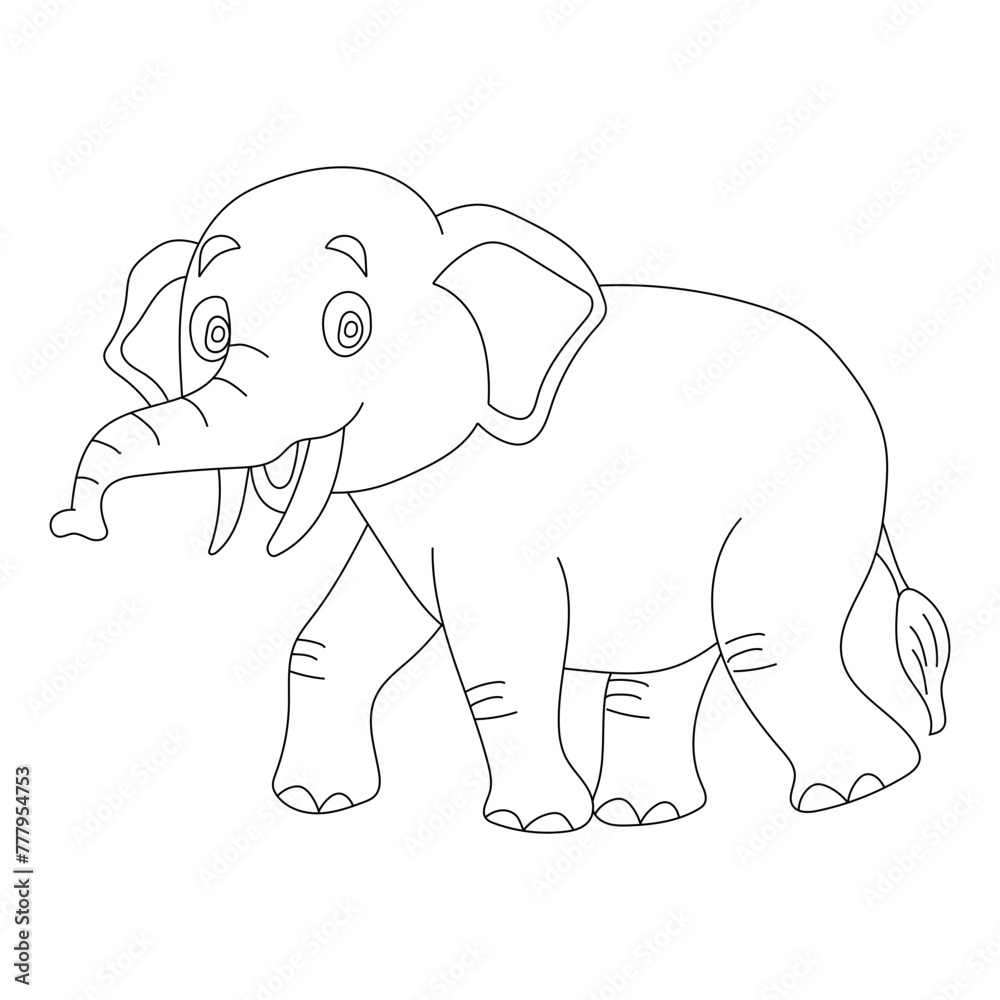 Outline Elephant Clipart. Cartoon Wild Animals Clipart Set for Lovers of Wildlife. Outline Elephant Clipart. Cartoon Wild Animals Clipart Set for Lovers of Wildlife.