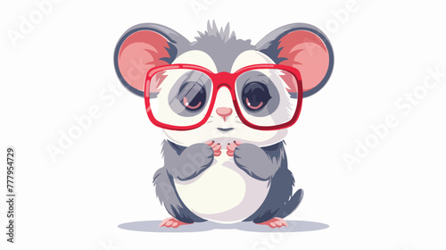 Cartoon animal with red glasses illustration