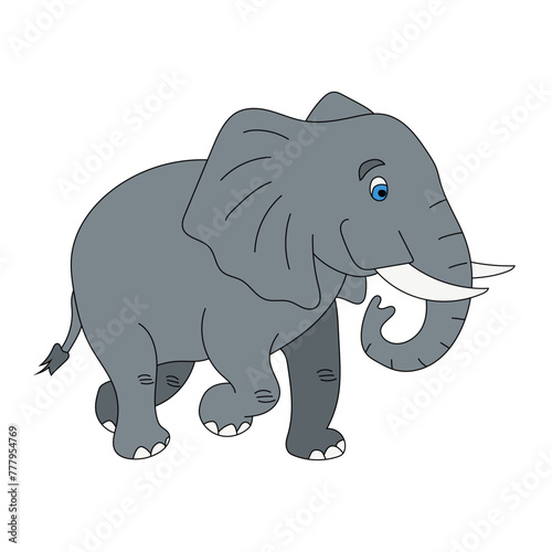 Colorful Elephant Clipart. Cartoon Wild Animals Clipart Set for Lovers of Wildlife.  © AhmedSherif