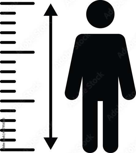 Man tall scale icon Vector. Tall person icon. Height symbol illustration photo