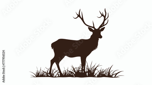 Deer silhouette illustration flat isolated