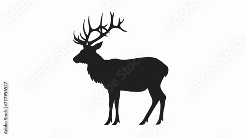 Deer silhouette illustration flat isolated