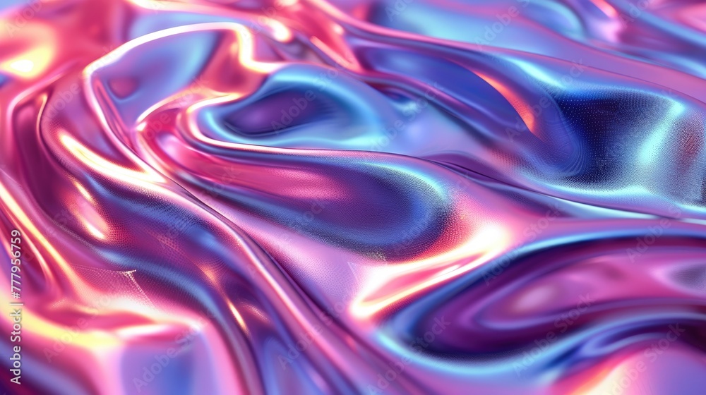 A bright spreading wavy holographic background. A bright spreading wavy holographic background.