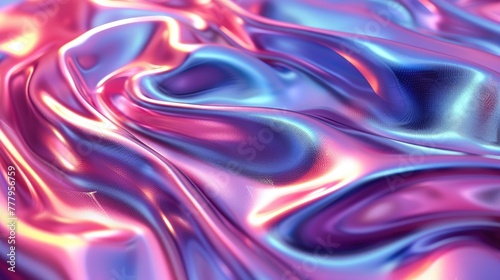 A bright spreading wavy holographic background.