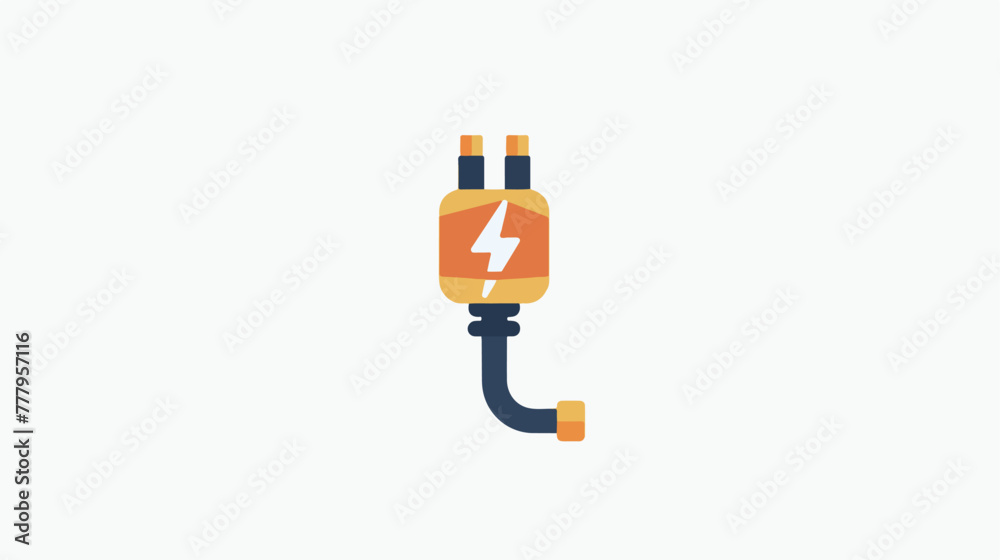 Editable electrical plug cord cable wire icon.