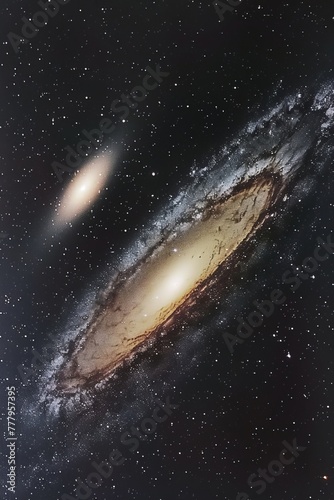 Andromeda Galaxy And The Triangulum Galaxy, Two of The Largest Galaxies in The Local Group, Generative AI photo