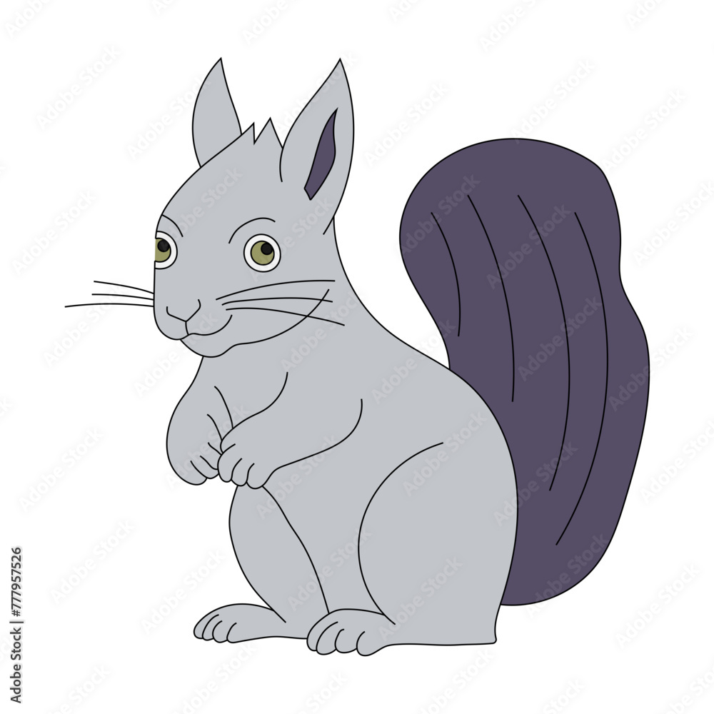 Obraz premium Kawaii Squirrel Clipart. Cartoon Squirrel Clipart