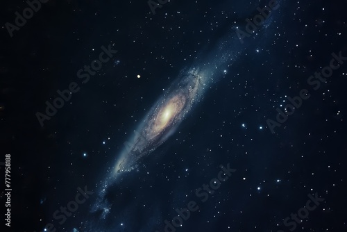 Andromeda Galaxy, The Nearest Spiral Galaxy to The Milky Way, Captured in Stunning Detail Against a Backdrop of Distant Stars, Generative AI photo