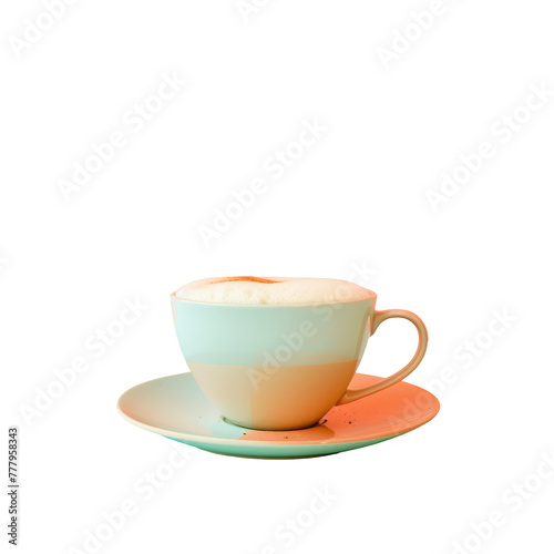 A cup of coffee on a saucer with a spoon
