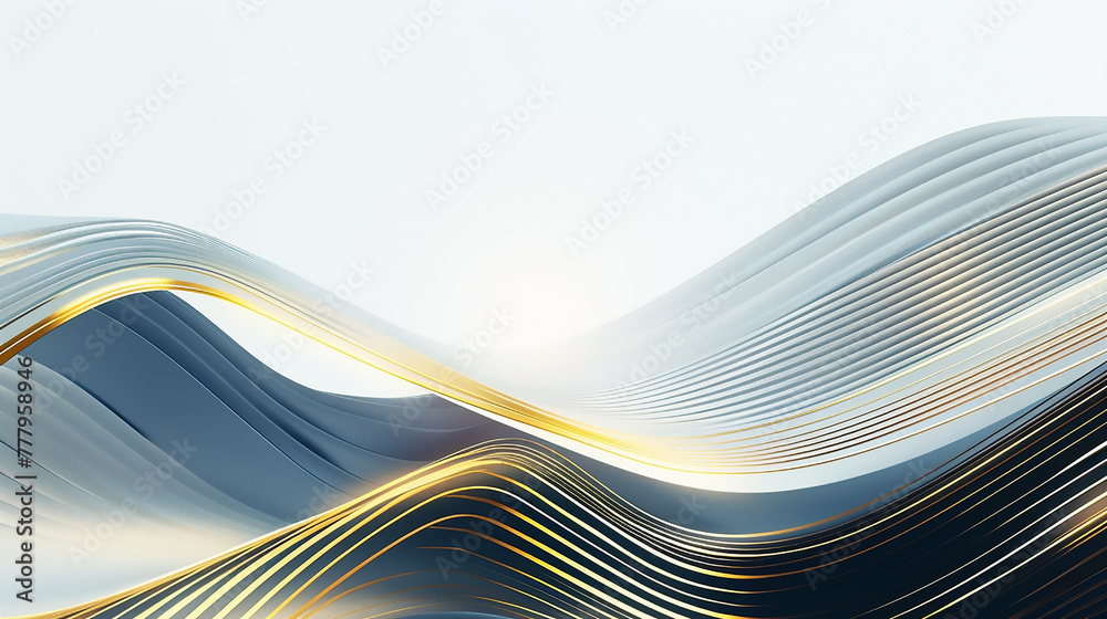 gold and blue gradient flowing wave lines. Modern dynamic wave design. Shiny blue moving lines. Futuristic technology concept.