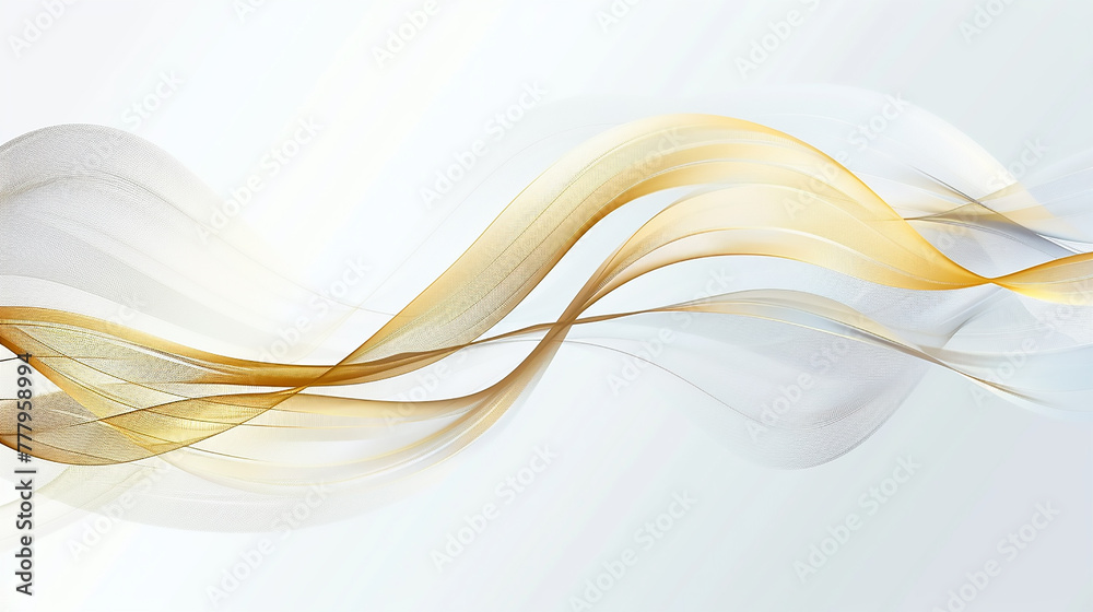 gold and blue gradient flowing wave lines. Modern dynamic wave design. Shiny blue moving lines. Futuristic technology concept. - obrazy, fototapety, plakaty 