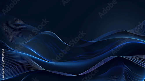 dark blue wave digital Futuristic technology concept.