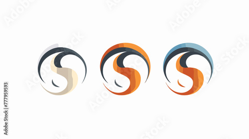 Letter s turbine swirl simple logo flat