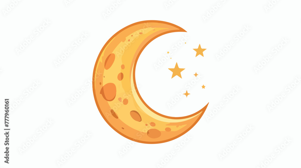 Moon icon isolated flat isolated on white