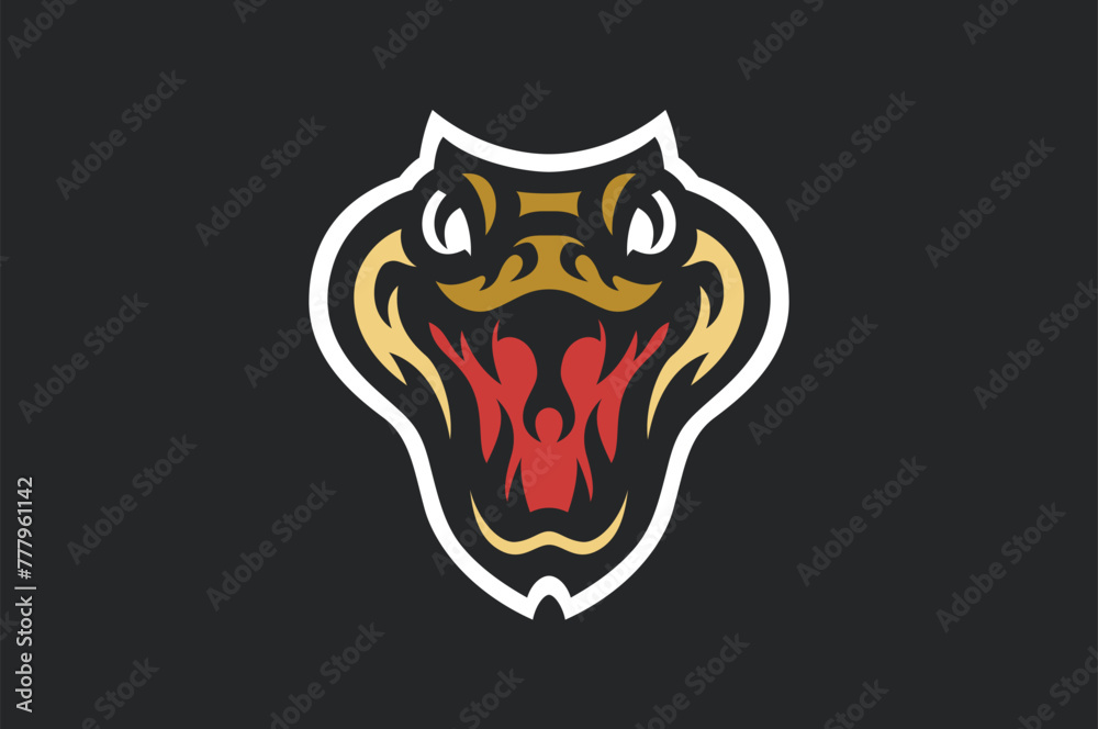 Aggressive Snake Head Cartoon Character Aggressive Snake Head Cartoon Character