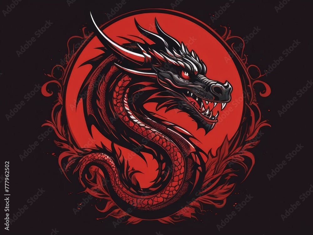 red dragon with background
