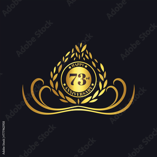 73rd Anniversary lettering design template. Vector and illustration.
 photo