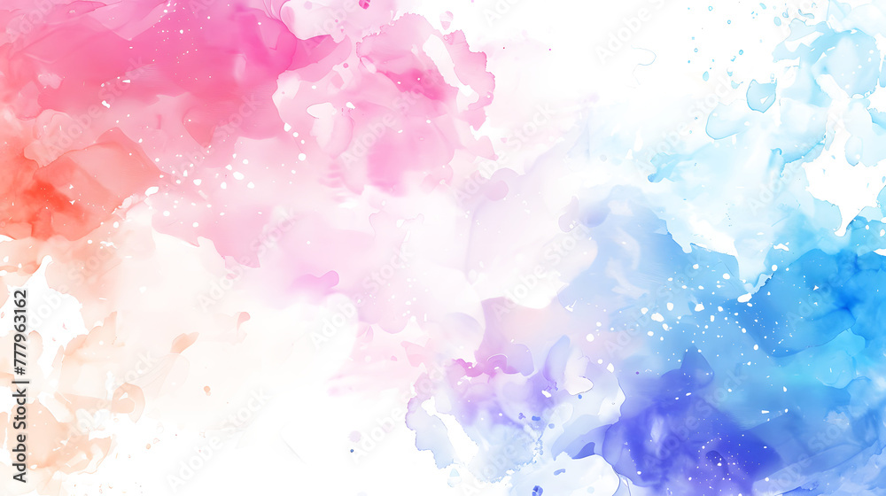 Watercolor for textures. Abstract watercolor background. Spray paint, ink stains on the paper. Color pink, blue. rose quartz, serenity on white and transparent background