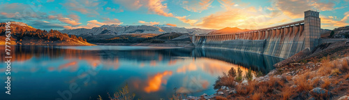 Sunset Reflections on Mountain Dam Reservoir
