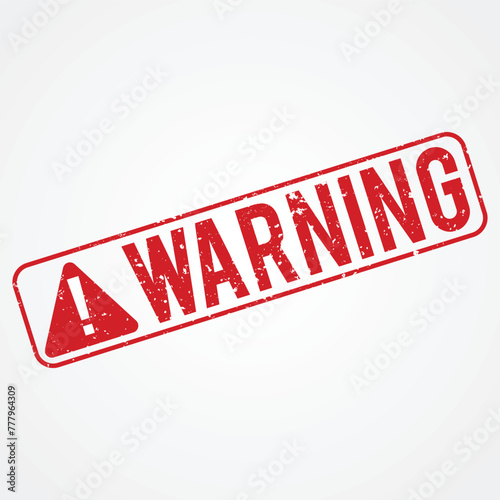 Warning stamp in Grunge Red Button look