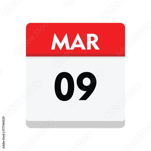 09 march icon with white background