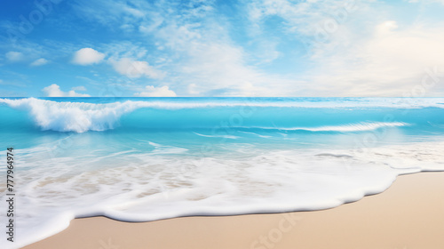 beautiful sandy beach and soft blue ocean wave, photo shot --ar 16:9 --v 5.2 Job ID: dd46a545-8bd1-44df-9cab-d8e4a5524632