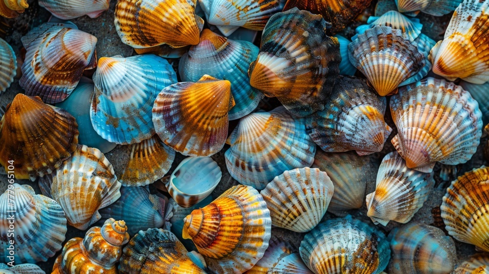 Assorted Seashells Scattered on the Ground Assorted Seashells Scattered on the Ground