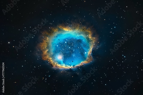 Ring Nebula, a Planetary Nebula Located in The Constellation Lyra, With Its Glowing Ring of Gas And Central Star Shining Brightly, Generative AI
