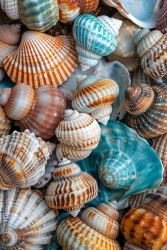 Stack of Sea Shells on Beach