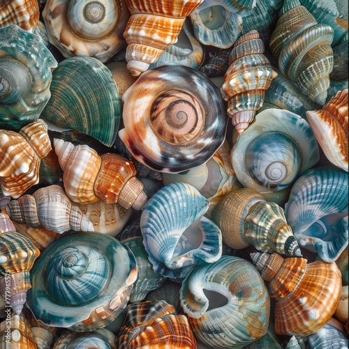 Assorted Seashells in Various Colors on Display